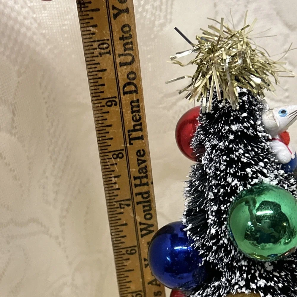 Vintage Porcelain Sleigh With Santa Claus, Mouse , Tree Assemblage‎ Display Gift